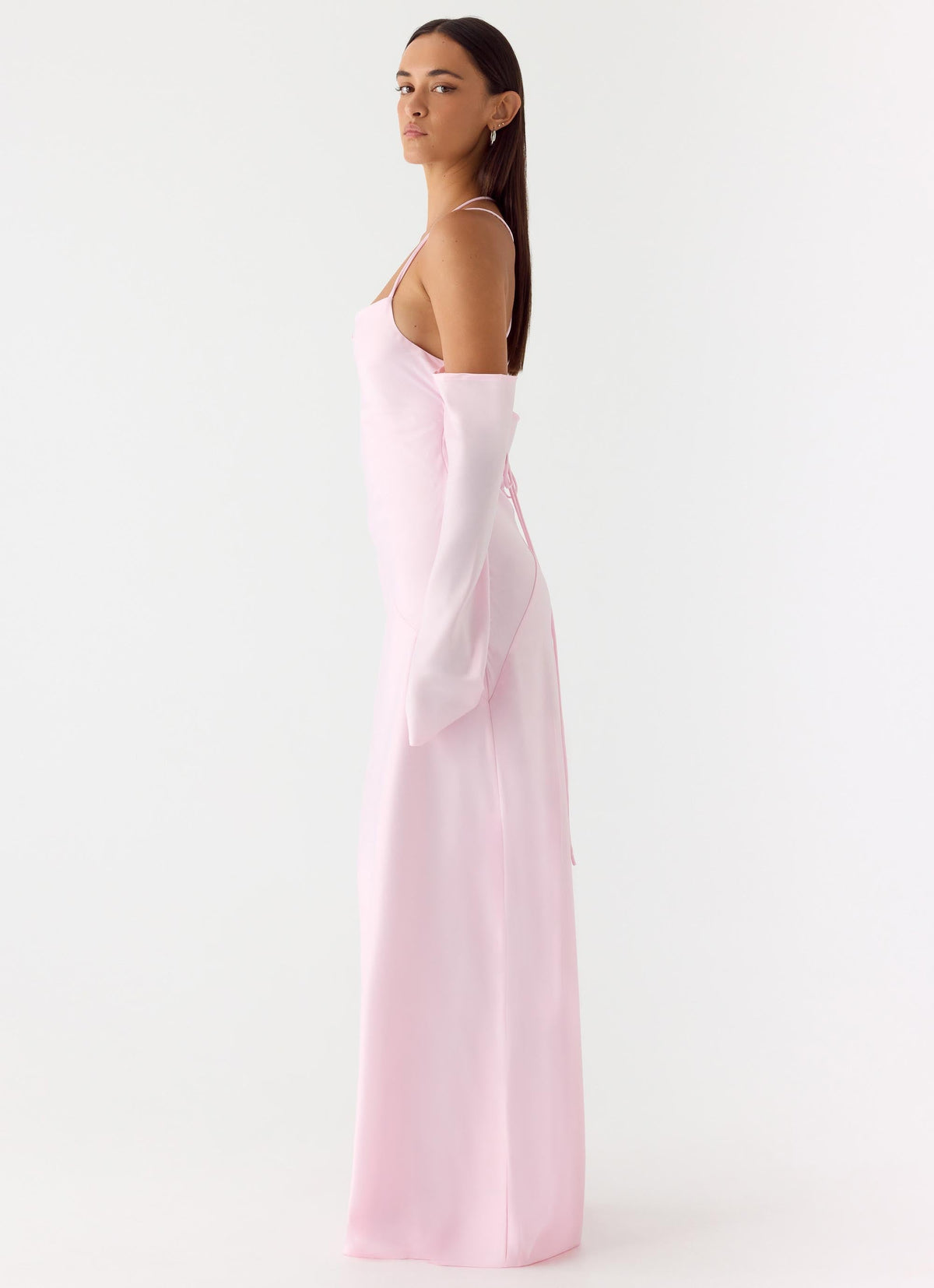 Breathe Me Long Sleeve Maxi Dress - Baby Pink