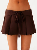 Dalia Dusk Pleated Mini Skirt - Chocolate