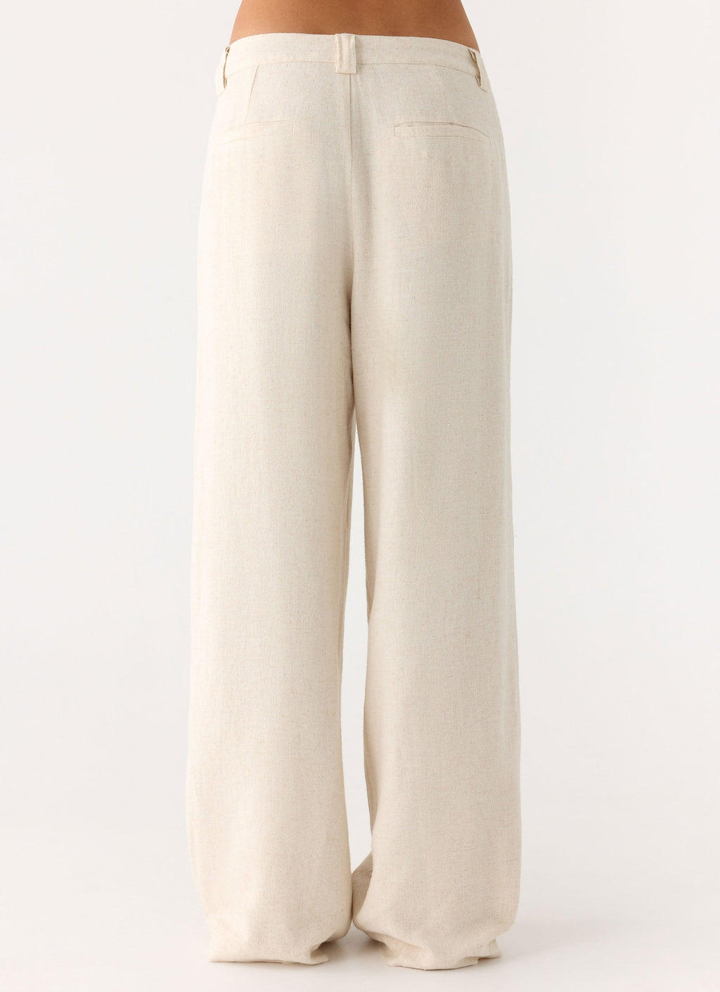 Delong Low Rise Linen Pants - Oatmeal