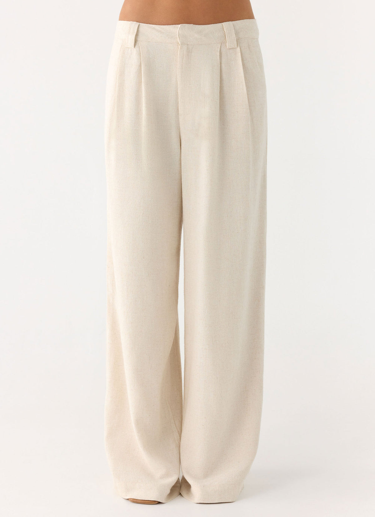 Delong Low Rise Linen Pants - Oatmeal