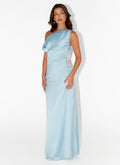 Heart Of Glass Satin Maxi Dress - Blue