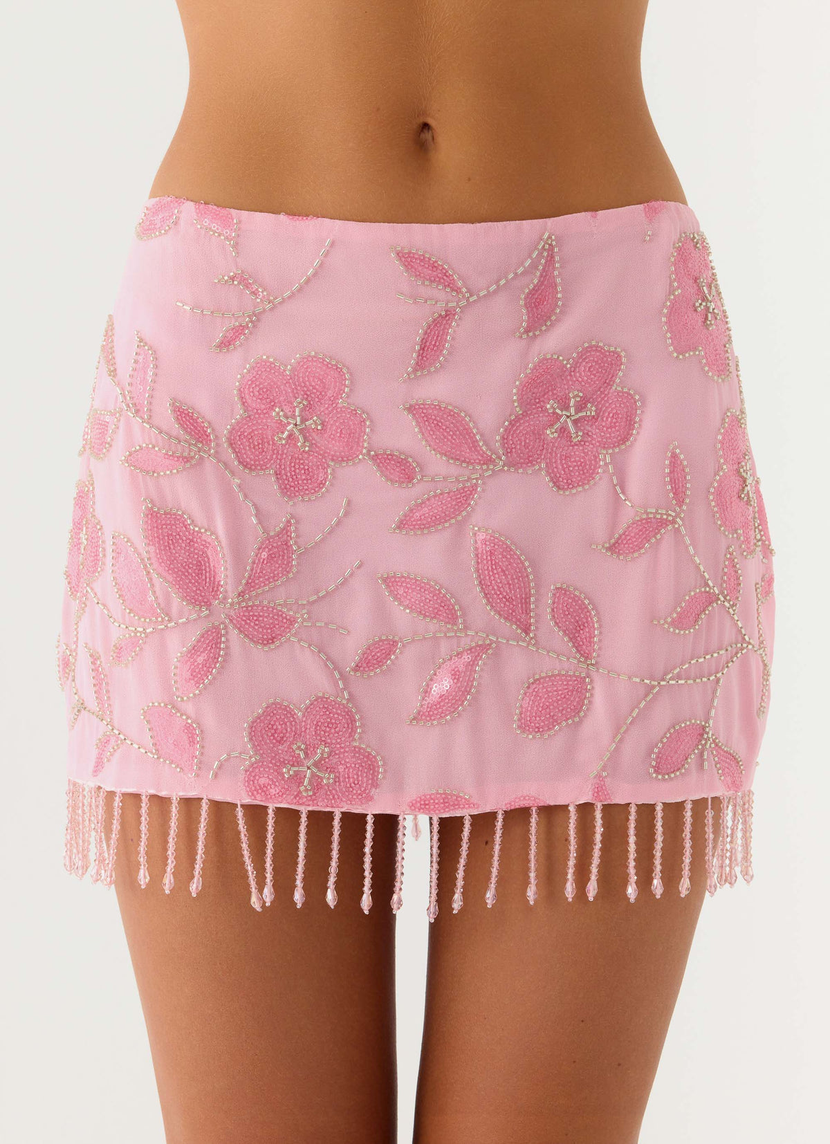 Iglesias Beaded Sequin Mini Skirt - Pink